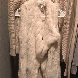 DVF faux Mongolian fur coat vest  XS
